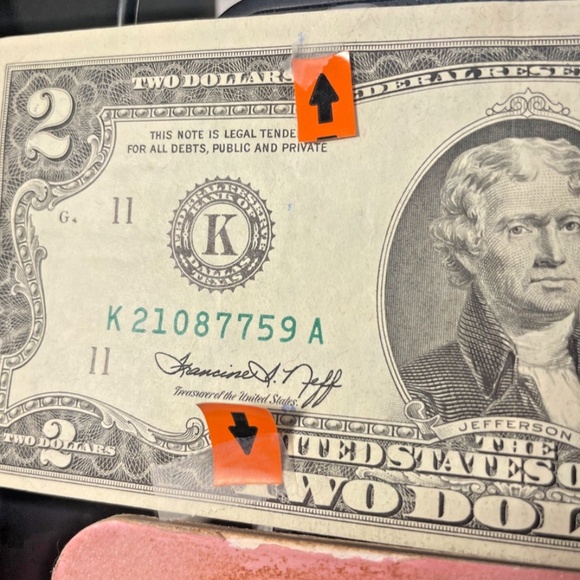 Rare Error 1976 $2 Miscut Off Center Border# K 21087759 A - Picture 6 of 7